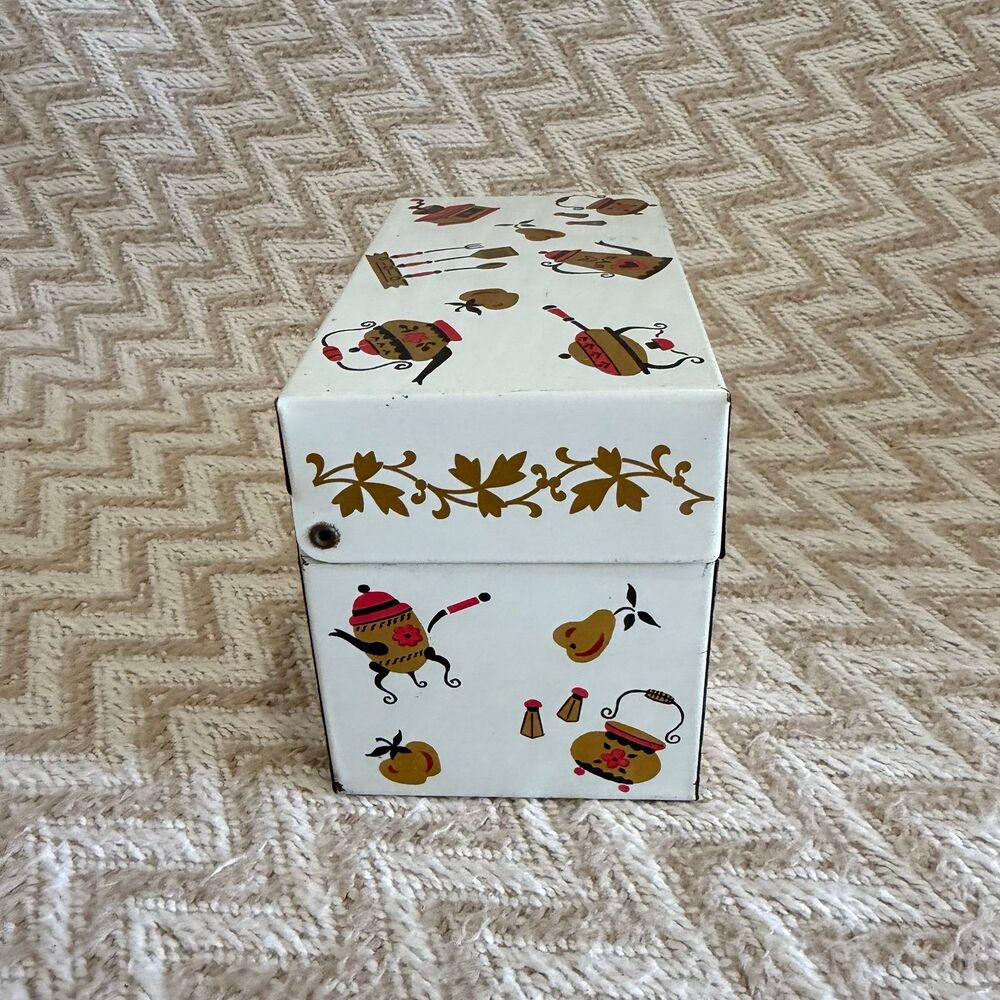 Vintage Ohio Art Tin Recipe Card Box Holder - Picture 4 of 6